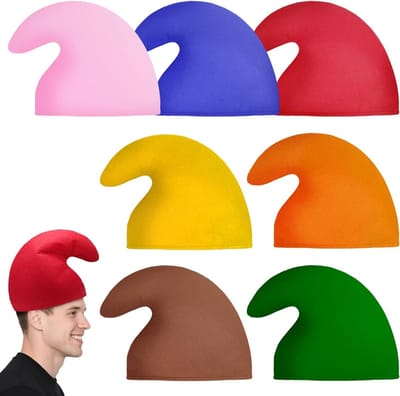 7-delige set dwergmutsen voor kostuums, perfect voor Halloween en verkleedfeesten