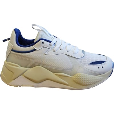 Puma RS-X Tech Heren Trainers Wit Blauw Veterschoenen Casual Running Schoenen 369329 03
