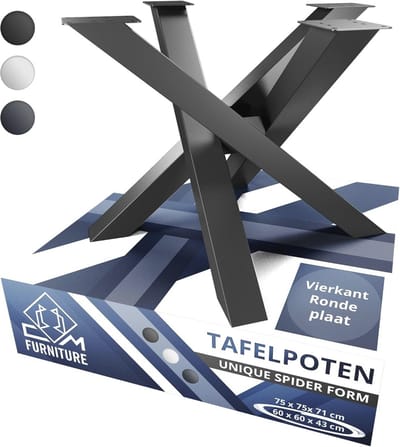 Tafelframe voor Ronde en Vierkante Bladen - Onderstel Hoogte 43 cm voor Eettafel en Bureau