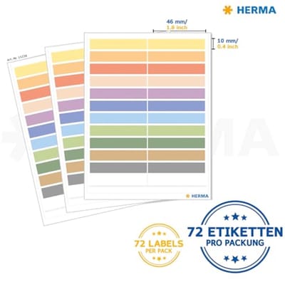 Pennensstickers voor kinderen - Zelfklevend - 60 stuks - 10 x 46 mm - Schoolstickers voor pennen, linialen en etui