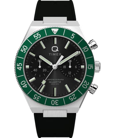Timex Q Timex Continental TW2Y56100 Horloge - Siliconen - Zwart - Ø 40 mm