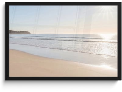 Poster in lijst - Fotolijst 60x40 cm - Posters - Zee - Zon - Zand - Posterlijst zwart - Decoratie - Wanddecoratie woonkamer - Muurdecoratie slaapkamer