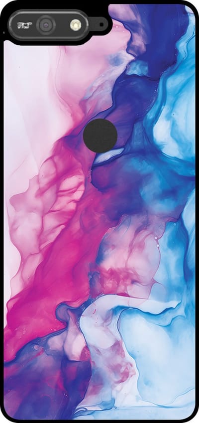 Smartphonica Telefoonhoesje Geschikt voor Huawei Y6 Prime (2018) met Roze Blauw Marmer Opdruk - TPU Backcover Case Rose Blue Marble Design geschikt voor Huawei Y6 (2018)