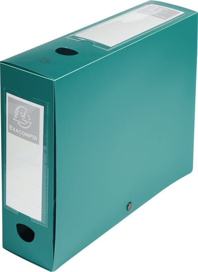 Exacompta 10x Ondoorzichtige klasseerdoose PP 7/10de Rug 80mm - A4 - Groen - 59833E