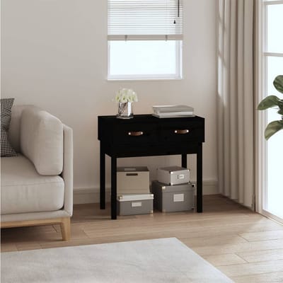vidaXL - Wandtafel - 76,5x40x75 - cm - massief - grenenhout - zwart