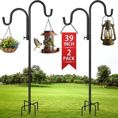 Dailygoods- Haken verstelbaar - 2 stuks - Robuust staal - Voor vogelhuisjes - Hangplanten - Lantaarns - Roestbestendig - Ophanghaken