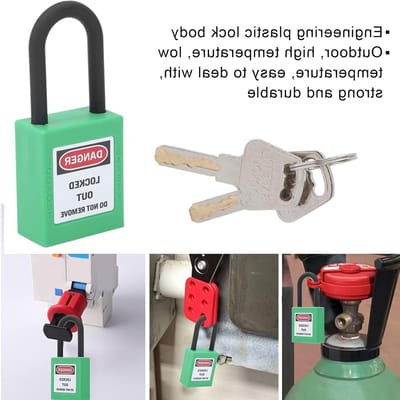 Veiligheidsslot 1.5 inch - 38mm Geïsoleerd met 2 Sleutels, Geschikt voor Fabrieken en Buitengebruik, Roestvrij Staal en Duurzaam Ontwerp