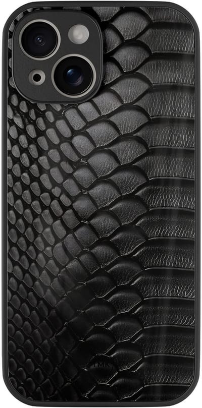 Hoesje geschikt voor Apple iPhone 13 - Black snake - Zwart - TPU luxe case (glossy toplaag) - Slangenprint - Hardcase backcover zwart