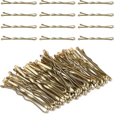 Mini-haarspeldjes 3,5 cm - Golvende haarclips in bruin metaal - Perfecte haaraccessoires voor vrouwen en alle haartypes