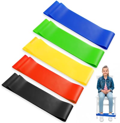 Dailygoods- Stoelbanden 5 Stuks - Rekbare Elastieken - TPE Materiaal - Kindvriendelijk - Vijf Kleuren - 30 cm Lengte - Zitbanden