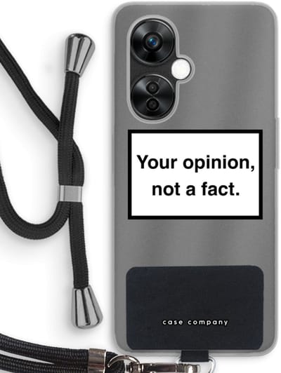 Case Company® - Hoesje met koord geschikt voor OnePlus Nord CE 3 Lite hoesje met Koord - Your opinion - Telefoonhoesje met Zwart Koord - Bescherming aan alle Kanten en Over de Schermrand