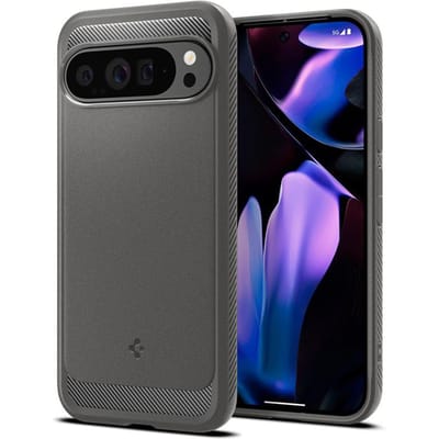 Spigen Rugged Armor Hoesje Geschikt voor Google Pixel 9 Pro XL - Back Cover met Air Cushion - Carbon - Matte - Grijs