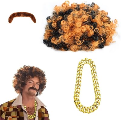 Disco Kostuum voor Mannen en Vrouwen - 3-delig Hippie Kostuum voor Carnaval en Themafeesten met Klassieke Accessoires uit de Jaren 70 en 80