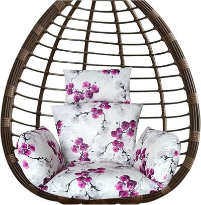 Vervangend Kussen - Hangstoel Kussen - Buiten Ontspannen - Extra Dik Met Hoofdsteun - 160 x 110 cm - Plum Bossom
