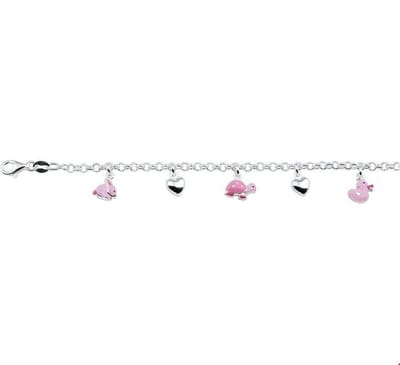 Zilveren Armband hart en dieren 3 1016834