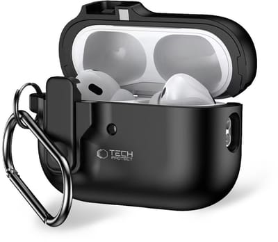 Tech-Protect Slim Hook Case with Carabiner for Apple AirPods Pro 1/2 - Black