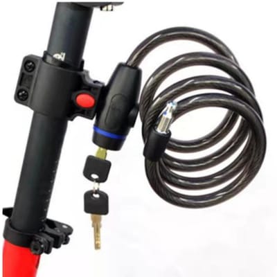 Fiets Fiets Slot Anti-diefstal Mtb Racefiets Staaldraad Kettingslot Motorhelm Vouwfiets Elektrische Scooter Veiligheidsslot zwart