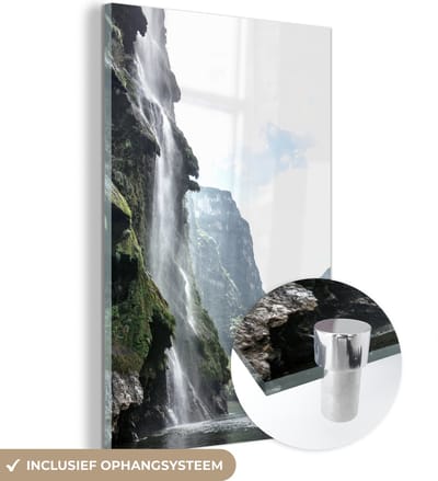 ® Glasschilderij 120x180 cm - Schilderij acrylglas - Riviertje de rand van het berglandschap in het Nationaal park Cañón del Sumidero - Foto op glas - Muurdecoratie woonkamer - Wanddecoratie slaapkamer - Schilderijen