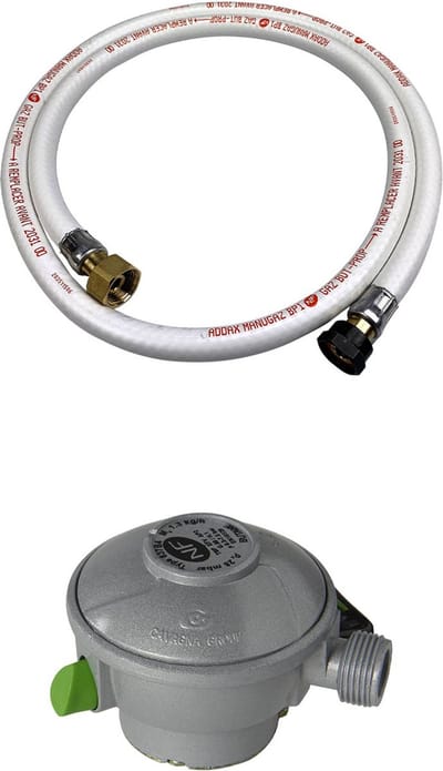sweeek - 1,5 m flexibele gasslang + snelregelaar ø27mm butaan 28mbar 1,3kg/h