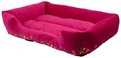 Dierenmand XL borduurwerk fuchsia roze 100x70x22cm