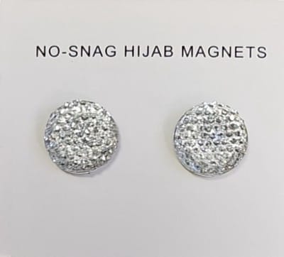 2x Hoofdoek Magneet - Magnetische Broche - Magneetbroche - Sjaal - Hijab Accessoires - Abaya - 14mm - Set 2 Stuks - Transparant
