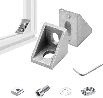 Aluminium Hoekverbinders Profiel Set - 20 Stuks - 20x20 mm Bevestigingsset voor Aluminium Frames
