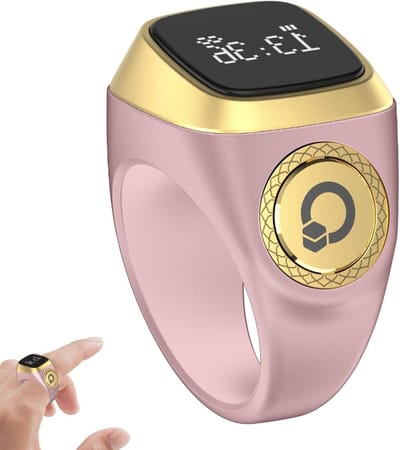 Digitale Teller Ring - Slimme Ring Tally - Gebed Tellen - Met Gebedsherinnering - 18 mm - Roze