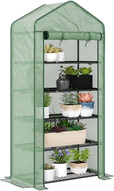 Outsunny-Kas-90x49x193cm-Staal-Groen