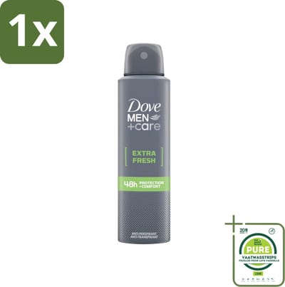 1 x Dove Men+Care - Extra Fresh - Deospray - Anti-Transpirant - 150 ml - Deodorant - Antitranspirant - Dove Men+Care - Extra Fresh - Alcoholvrij