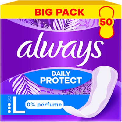 Always Daily Protect Long 0% parfum Inlegkruisjes - 50 Stuks