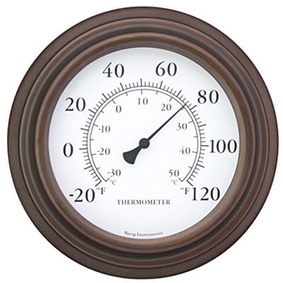 Decoratieve 8" Muurthermometer voor Binnen en Buiten - Temperatuurweergave in Celsius en Fahrenheit