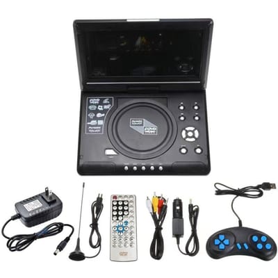 9,8 inch 16:9 breedbeeld 270 graden draaibaar LCD-scherm Home Auto TV DVD-speler Draagbare VCD Compact Disc US Plug zwart