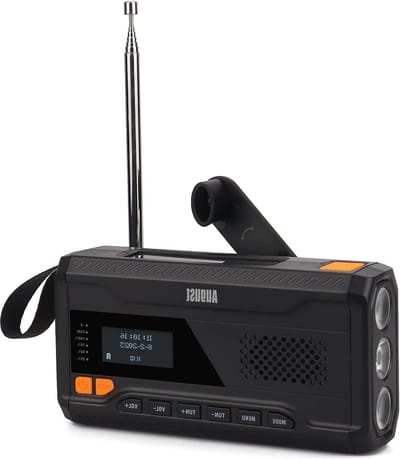 Noodradio - Radio voor Nood Solar Power Bank Wind Up Radio met Bluetooth - Camping of Vissen Oplaadbare 4500mAh All-in-One Draagbare DAB-FM Radio Bluetooth 5.0 3.5mm - Hand Crank 3 Helderheid Zaklamp - Zwart