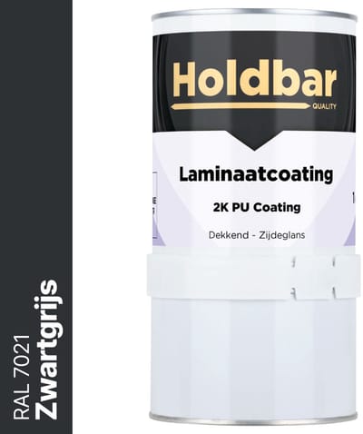 Holdbar Laminaatcoating Zwartgrijs (RAL 7021) 1 Kg - Laminaat Verf - Vloerverf - Alle Kleuren - Krasvast - UV-bestendig - Vergeelt niet - Gemakkelijk Schoonmaken - 2 Componenten