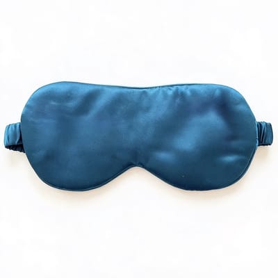 Luxe Oversized Zijde Slaapmasker 22 Momme – Pauwblauw - 100% Mulberry Silk – Extra Groot & Lichtdicht – Perfect Cadeau (Gift) – Ideaal voor Reizen & Thuisgebruik