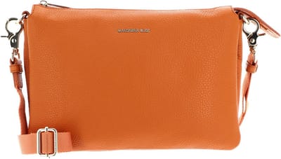 MANDARINA DUCK Leren Schoudertas Mellow Leather Crossover Bag Marmalade Oranje