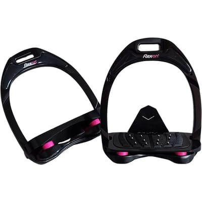 Aluminium stijgbeugels Ultra-Grip Schuin Zwart/Zwart/Roze Flex-On