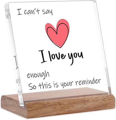 I Love You Gifts for Her Him, Valentijnsdaggeschenken voor vriendin, vrouw, Kerstmis, verjaardag, huwelijk, jubileum, aandenken, liefdevolle acrylplaquette, geschenken voor vriend, echtgenoot, Miss