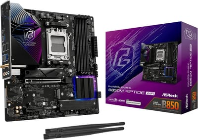 ASRock B850M Riptide WiFi Moederbord - AMD B850 - AMD AM5 - DDR5 RAM - Micro-ATX