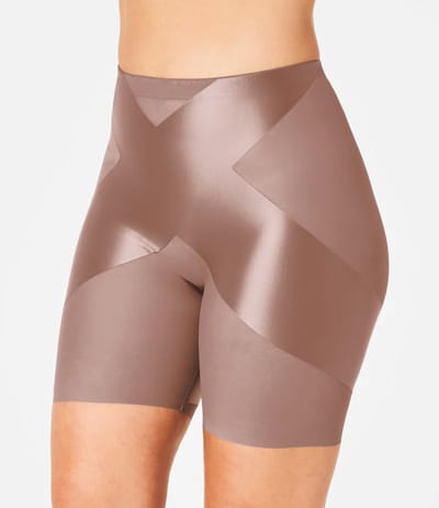 Spanx Satin-X™ Mid-Thigh Short | Kleur Dark Nude / Cafe au Lait I Maat XXL