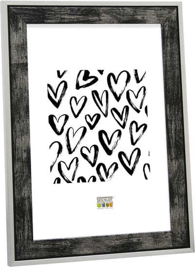 Deknudt Frames fotolijst S43RE2 - zwart - zilverkleurige rand - 24x30
