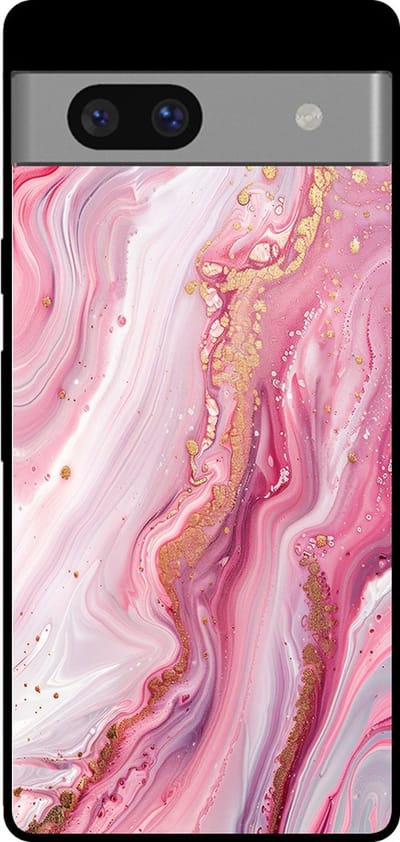Smartphonica Telefoonhoesje voor Google Pixel 7 met marmer opdruk - TPU backcover case marble design - Roze geschikt voor Google Pixel 7