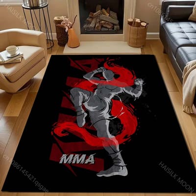 Tapis imprimé Arts Martiaux MMA pour Chambre à Coucher Salon Chevet Canapé Tapis de Sol Décoration Intérieure Moderne Tapis de Zone Grande Taille 60*90cm