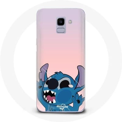Hoesje voor Samsung Galaxy A6 2018 Steek de neus in de luchtroze achtergrond roze