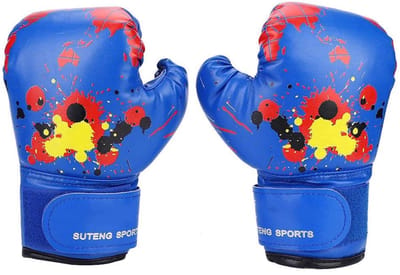 Dailygoods - Bokshandschoenen voor Kinderen - Duurzaam PU-leer - Vingerhandschoenen - Voor Jongens en Meisjes - Blauw - Geschikt voor Training