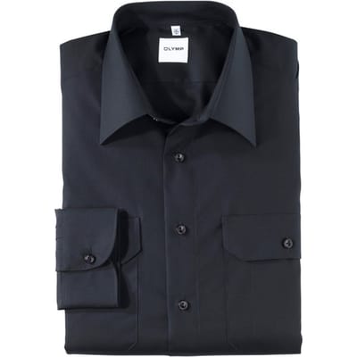 OLYMP Brandweer Overhemd, Modern Fit, Kent, Marineblauw