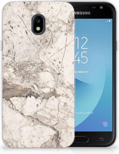 Samsung Galaxy J3 2017 TPU Siliconen Hoesje Marmer Beige
