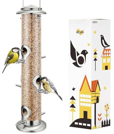 Hangende vogelzaadfeeder met 6 poorten - Ideaal voor wilde vogels en mix zaadmengsels