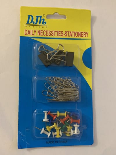 punaises en papierklemmen en dubbele metalen clips 3 verdelingen， In totaal 3 dozen