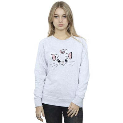 Disney Dames/Dames Classics Marie Face Pocket Sweatshirt (Sportgrijs)
